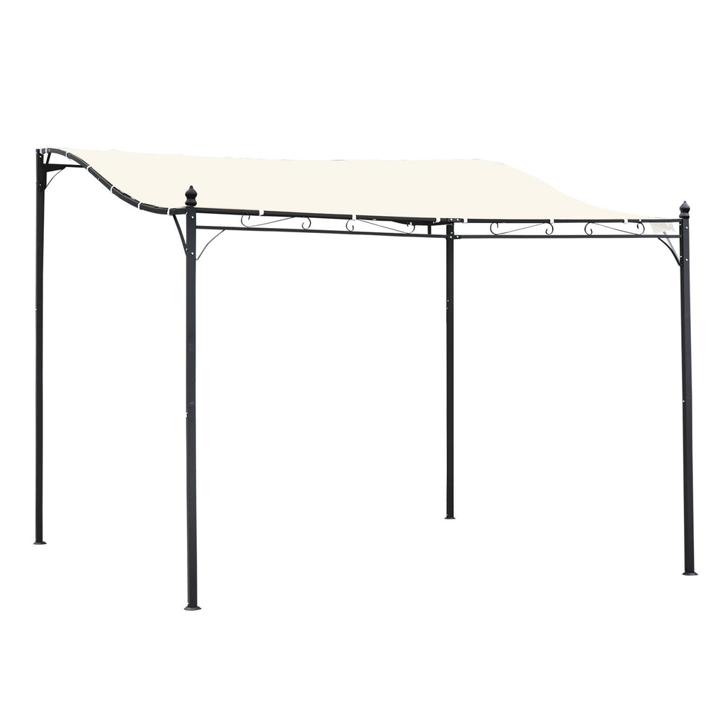 EASYCOMFORT Gazebo Awning with Polyester Fabric, Cream, 297x297cm