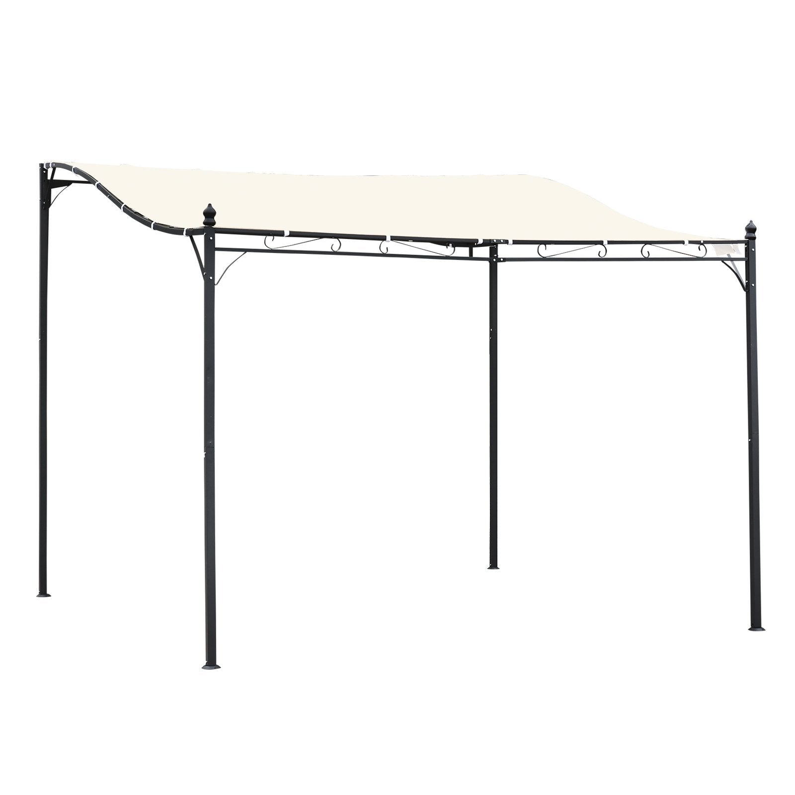 EASYCOMFORT Gazebo Awning with Polyester Fabric, Cream, 297x297cm