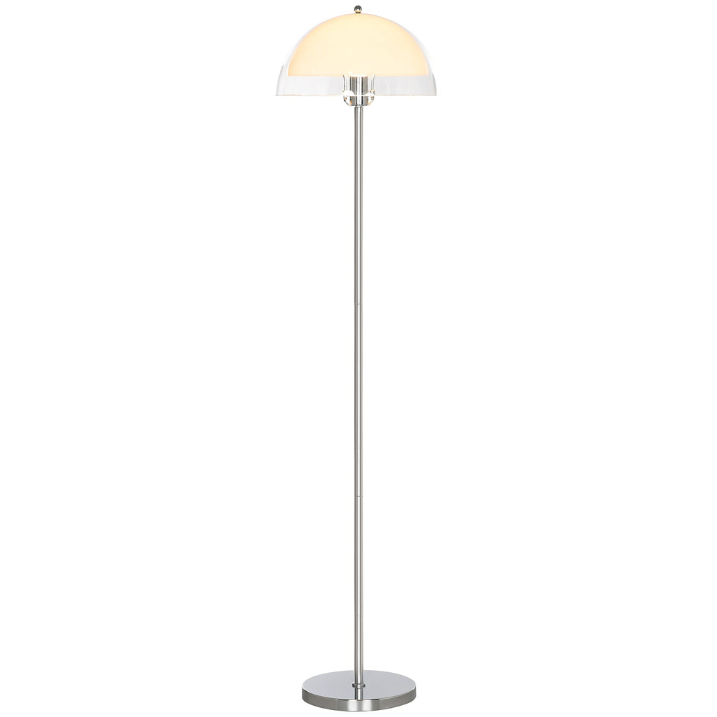 EasyComfort Lampada a Piantana Moderna con Paralume a Doppio Strato, in Metallo e Acrilico, Ø35x150 cm, Bianca