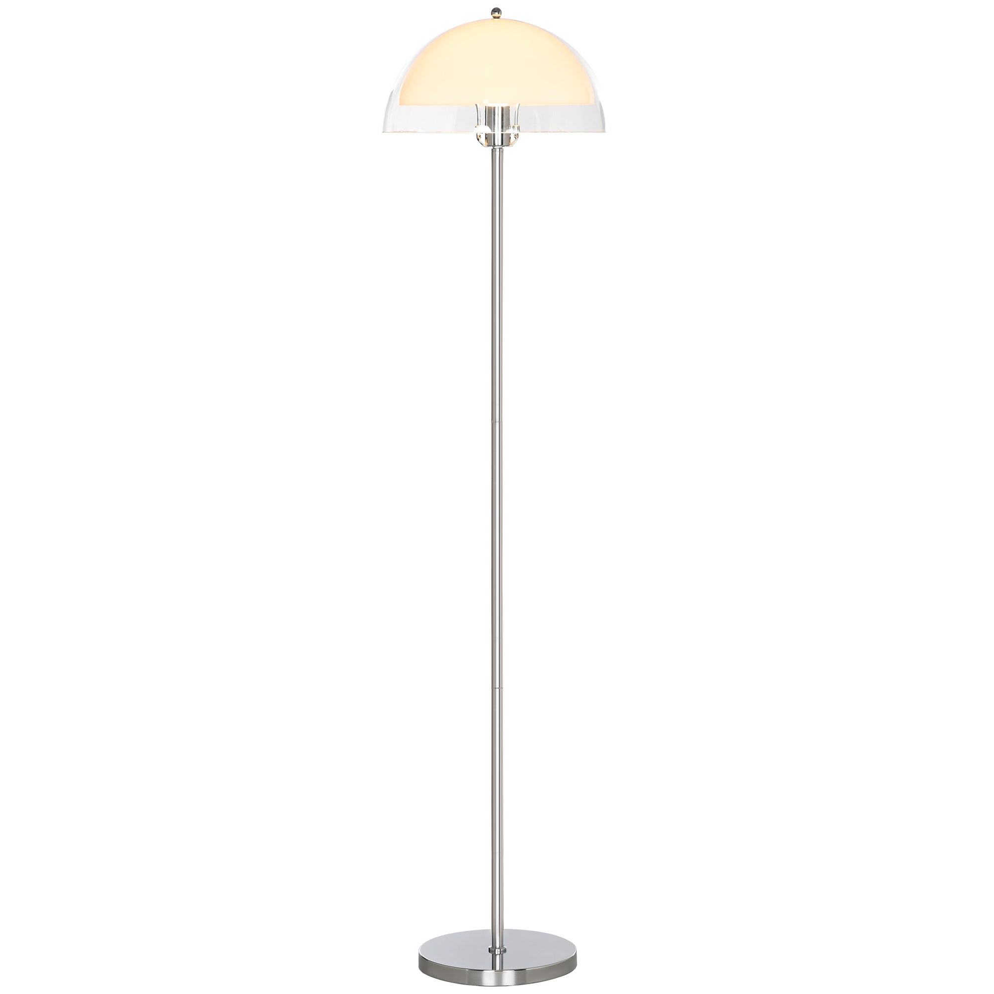 EasyComfort Lampada a Piantana Moderna con Paralume a Doppio Strato, in Metallo e Acrilico, Ø35x150 cm, Bianca
