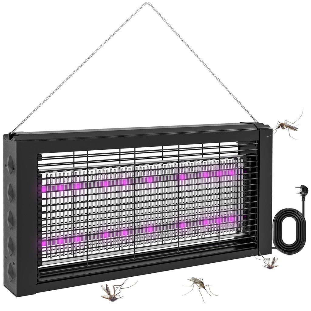 EasyComfort Lampada Antizanzare per Interno 8W with Catenella e Rete di Protezione, 49x6x25 cm, black