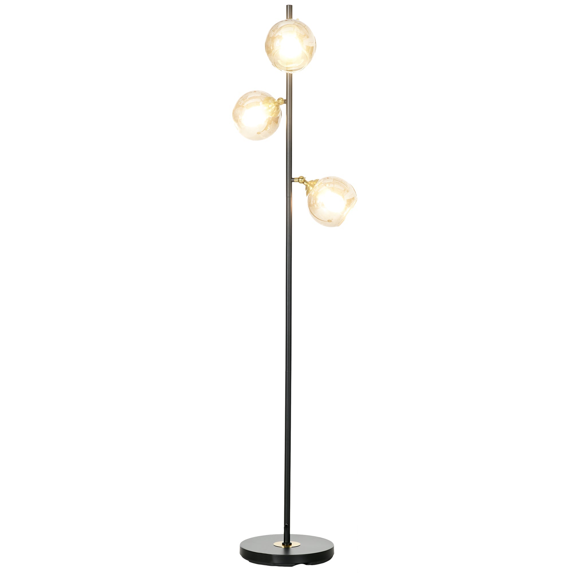 EasyComfort Staande lamp 3 glazen kappen