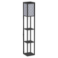 Easycomfort Lampada Lampadina da Terra Salvaspazio with Ripiani Durevole Cotone, MDF 26 x 26 x 160 cm black, bianco