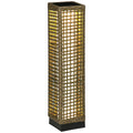 EasyComfort Lampada Solare da Giardino with Pannello di Ricarica, in Acciaio e Rattan, 15.5x15.5x69 cm, black e Marrone