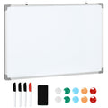 Easycomfort Lavagna Magnetica Bianca Rettangolare with 4 Pennarelli, 1 Gomma e 10 Magneti Inclusi, 90x60x1.8 cm