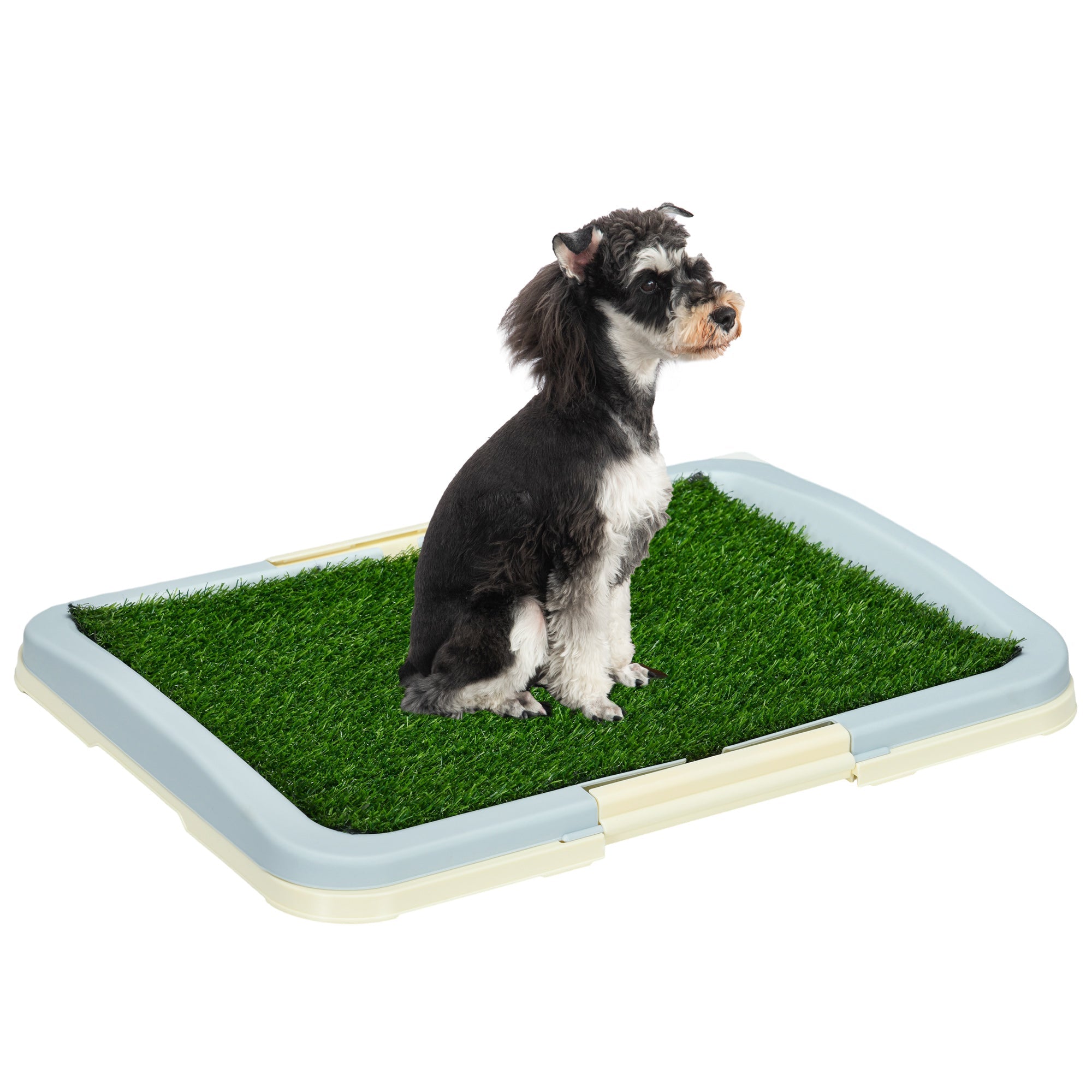 EasyComfort Lettiera per Cani 3 Strati con Prato Sintetico, Griglia e Vassoio Inferiore, 63x48.5cm