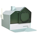 EasyComfort Lettiera per Gatti Chiusa con Vassoio Estraibile, Tappetino e Paletta, 47x45x42cm, Azzurro