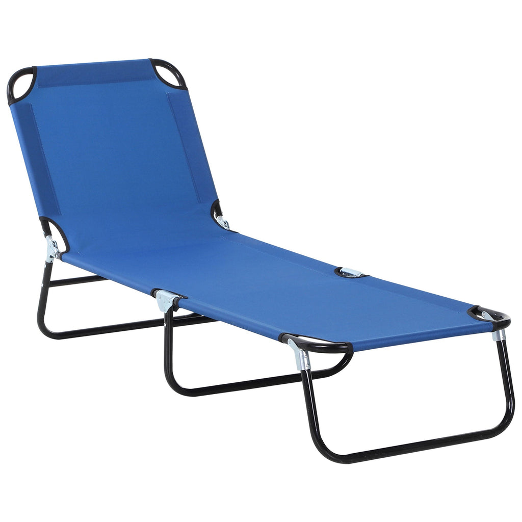 EasyComfort Tuinligbed verstelbaar 5 posities, blauw