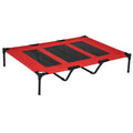 EasyComfort Lettino per Cani 50kg max Rialzato con Borsa da Viaggio, in Metallo e Tessuto Oxford, 122x92x23 cm, Rosso