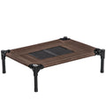 EasyComfort Lettino per Cani Rialzato with Seduta Traspirante, in Acciaio e Tessuto, 61x46x18 cm, black e Caffè