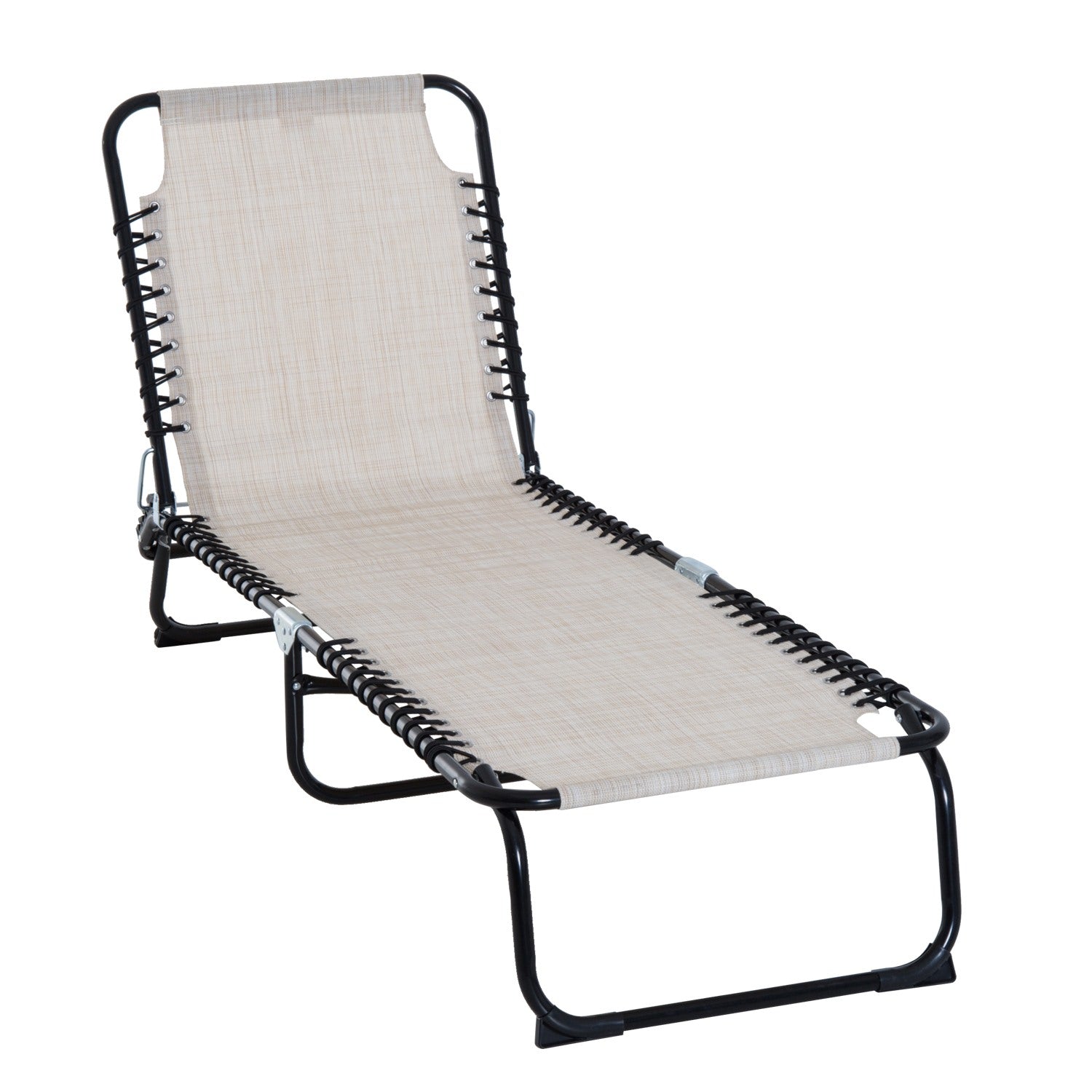 Easycomfort Lettino Prendisole in Acciaio e Tessuto Traspirante with Schienale Reclinabile, 197x58x30 cm
