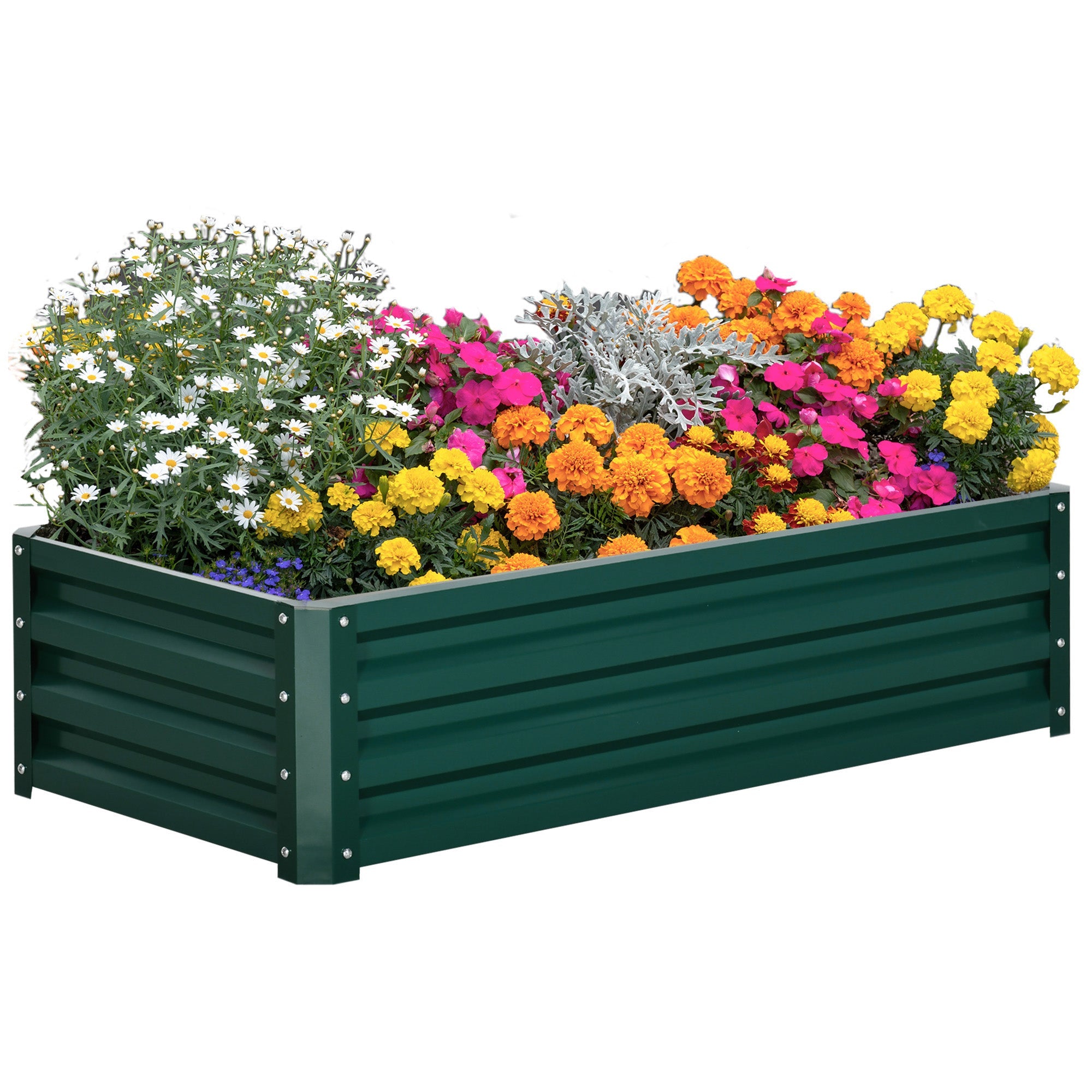 EasyComfort Letto per Orto Rialzato a Fondo Aperto with Rivestimento, in Acciaio Zincato, 120x60x30.5 cm, Verde