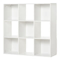 Easycomfort Libreria Bianca per Casa e Ufficio, Scaffale dal Design Moderno with 9 Scomparti in Legno, 91.5 x 29.5 x 91.5 cm