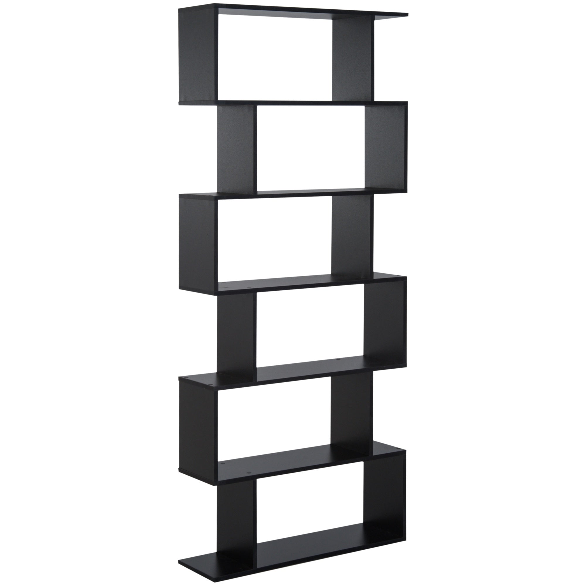 Easycomfort Libreria Legno Design Moderno with 6 Ripiani 80 × 23 × 192cm black