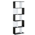 Easycomfort Libreria Moderna 5 Ripiani Pratici Finitura Eccellente, Superficie Liscia e a Prova di Umidità in Legno Truciolato black 60×24×184.5cm