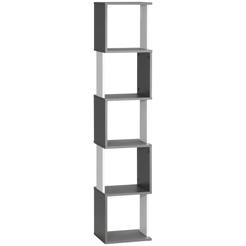 EasyComfort boekenkast met 5 planken grijs/wit