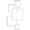 Easycomfort Libreria Moderna Sospesa with 5 Cubi Intrecciati in Legno, 49.5x10.2x86cm, white