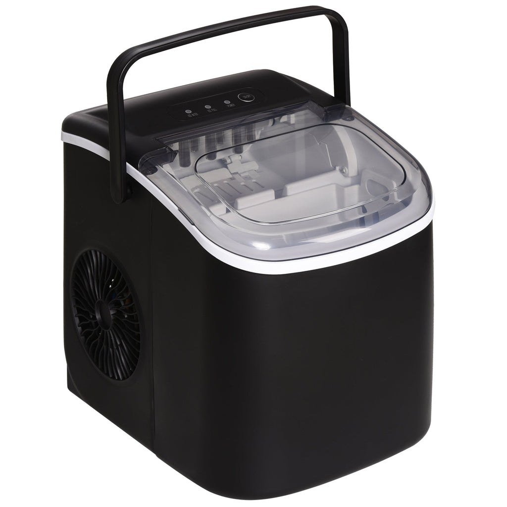 Easycomfort Macchina del Ghiaccio da 9 Cubetti in 6-12 Minuti with Cestello e Paletta Inclusi, 23.8x30.5x29 cm, black