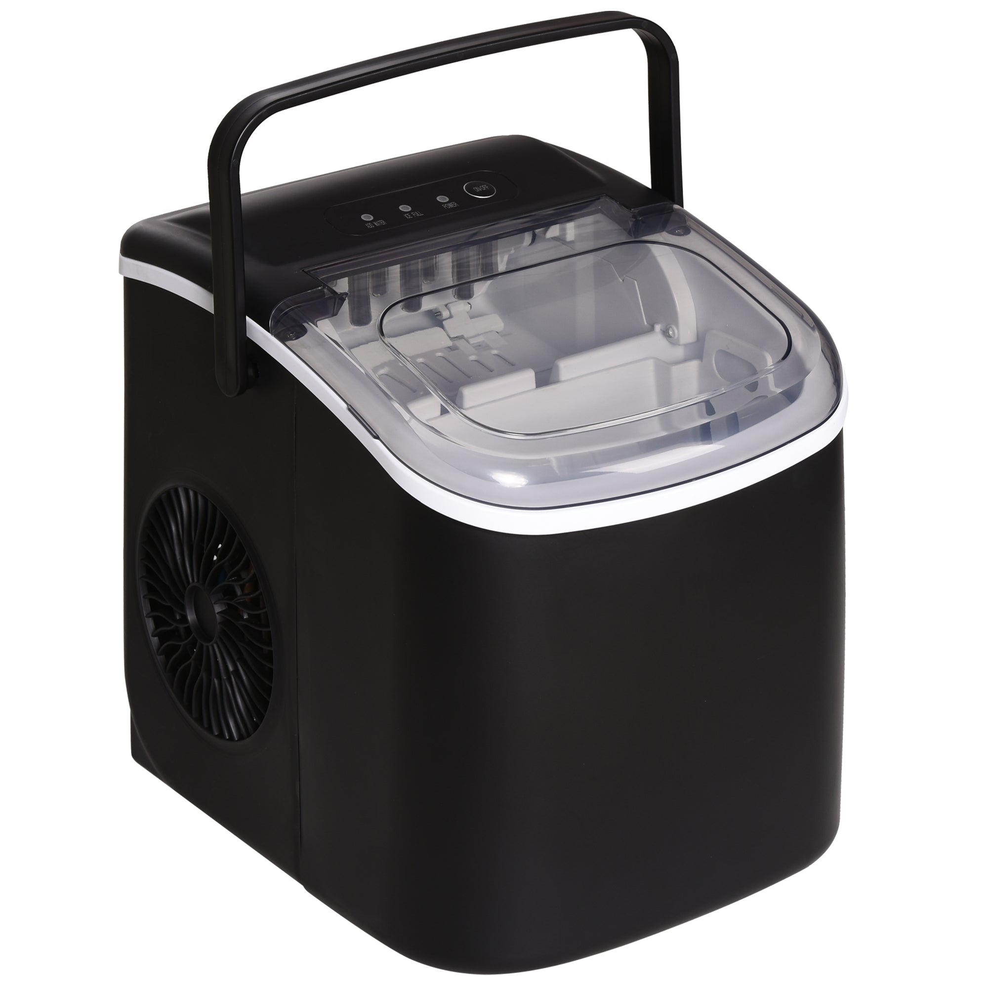 Easycomfort Macchina del Ghiaccio da 9 Cubetti in 6-12 Minuti with Cestello e Paletta Inclusi, 23.8x30.5x29 cm, black