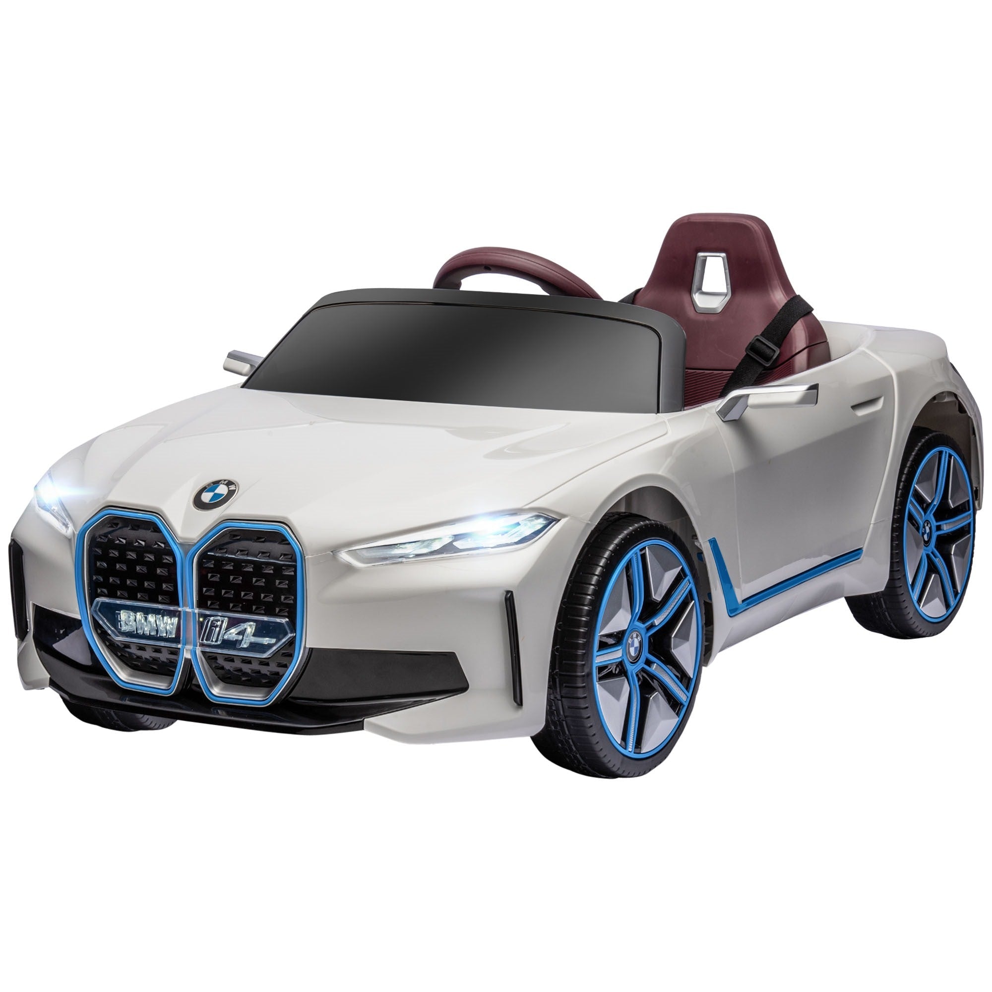 Easycomfort Macchina Elettrica per Bambini 3-6 Anni with Licenza BMW with Telecomando, Clacson e Fari, 115x67x45 cm, Bianca