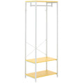 EasyComfort Mobile Appendiabiti 2 in 1 with Ripiano a 2 Livelli, in Acciaio e Truciolato, 60x40x167.5 cm