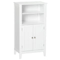 Easycomfort Mobile Bagno with Mensole Regolabili e Armadietto 2 Ante, Mobiletto Bagno Multiuso in Legno, white, 50x30x93cm
