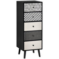 Easycomfort Mobile Cassettiera 5 Cassetti Fantasia Geometrica, Arredamento Moderno Camera e Ingresso, 40x40x111.5cm black Grigio