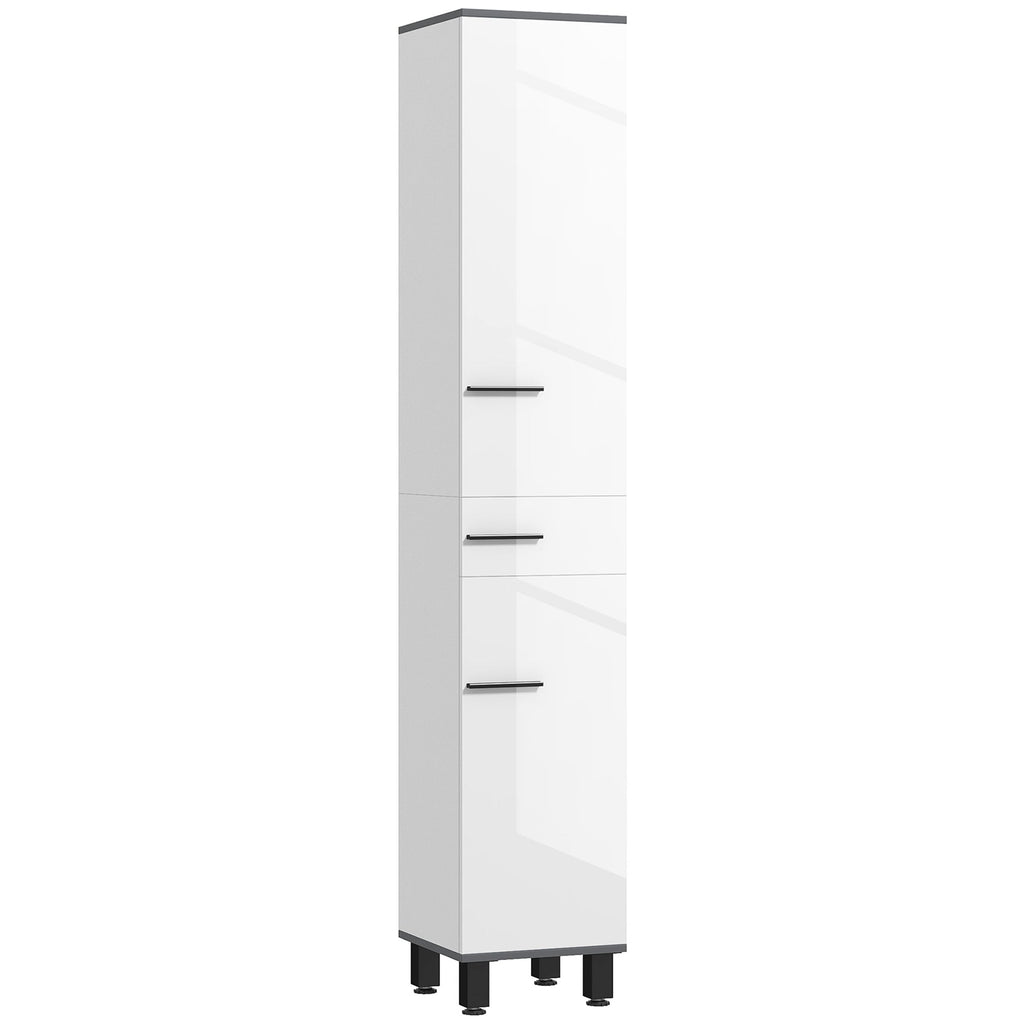 EasyComfort Colonna badmeubelkolom met 2 kastjes en lade, wit/zwart