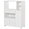 Easycomfort Mobile Cucina per Microonde with Armadietti, Mensole e Cassetto, Credenza Moderna in Legno 90x40x120cm white