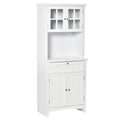 Easycomfort Mobile Dispensa Alto with 2 Armadietti, Ripiani Regolabili e Piano d'Appoggio, in MDF, 68.6x40x164 cm, white