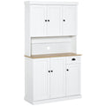 EasyComfort Mobile Dispensa Cucina in Legno with Armadietti e Cassetto Stile Country, 101x39x180cm, white