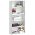 EasyComfort Mobile Libreria a 5 Ripiani with 3 Scaffali Flessibili, in Legno, 60x24x133.5 cm, white