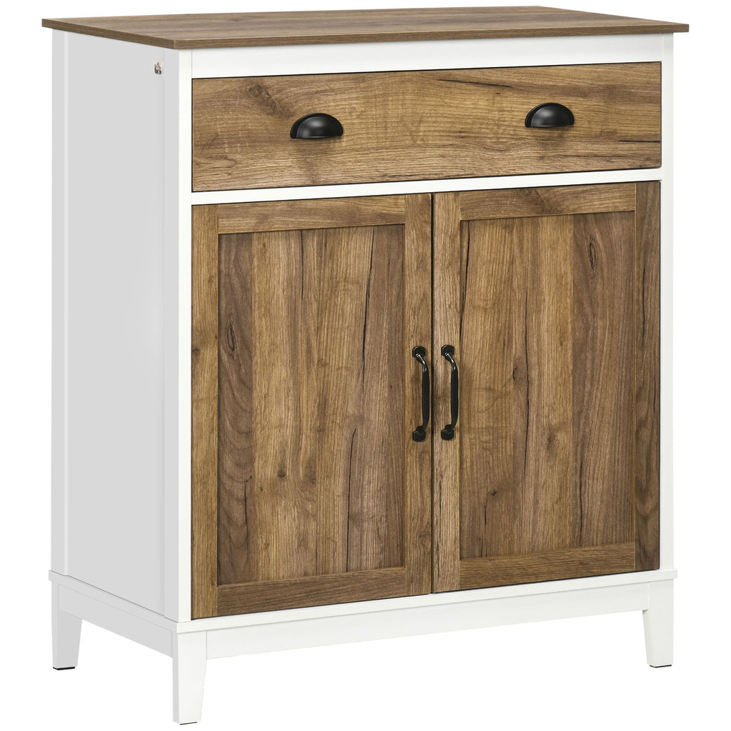 Easycomfort Mobile Multiuso in Truciolato with Armadietto e Cassetto in Stile Rustico, 78.5x39x89.4cm, white
