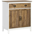 Easycomfort Mobile Multiuso in Truciolato with Armadietto e Cassetto in Stile Rustico, 78.5x39x89.4cm, white