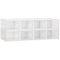 Easycomfort Mobile Scarpiera Modulare Salvaspazio, 8 Cubi 28x36x21 cm in Plastica PP, white
