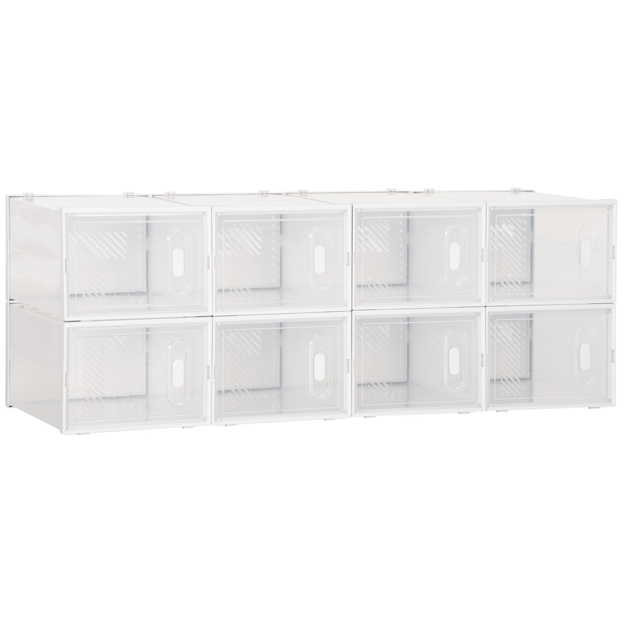 Easycomfort Mobile Scarpiera Modulare Salvaspazio, 8 Cubi 28x36x21 cm in Plastica PP, white