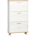 Easycomfort Mobile Scarpiera Salvaspazio in Truciolato with 3 Cassetti e 2 Ripiani Interni Regolabili, 70x23.5x122 cm, white