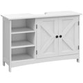EasyComfort Mobile Sotto Lavabo Bagno with Armadietto a 2 Ante e 3 Ripiani Aperti in Legno, 90x30x60cm, white