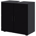 Easycomfort Mobile Sottolavabo Bagno in Legno with Armadietto 2 Ante, 60x30x60cm, black