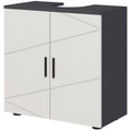 Easycomfort Mobile Sottolavabo Bagno per Piedistallo with Armadietto 2 Ante, 60x30x60cm, Grigio