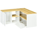 Easycomfort Mobile TV a L per TV da 40" with 3 Ripiani Aperti e 2 Armadietti, in Truciolato, 90x90x45 cm