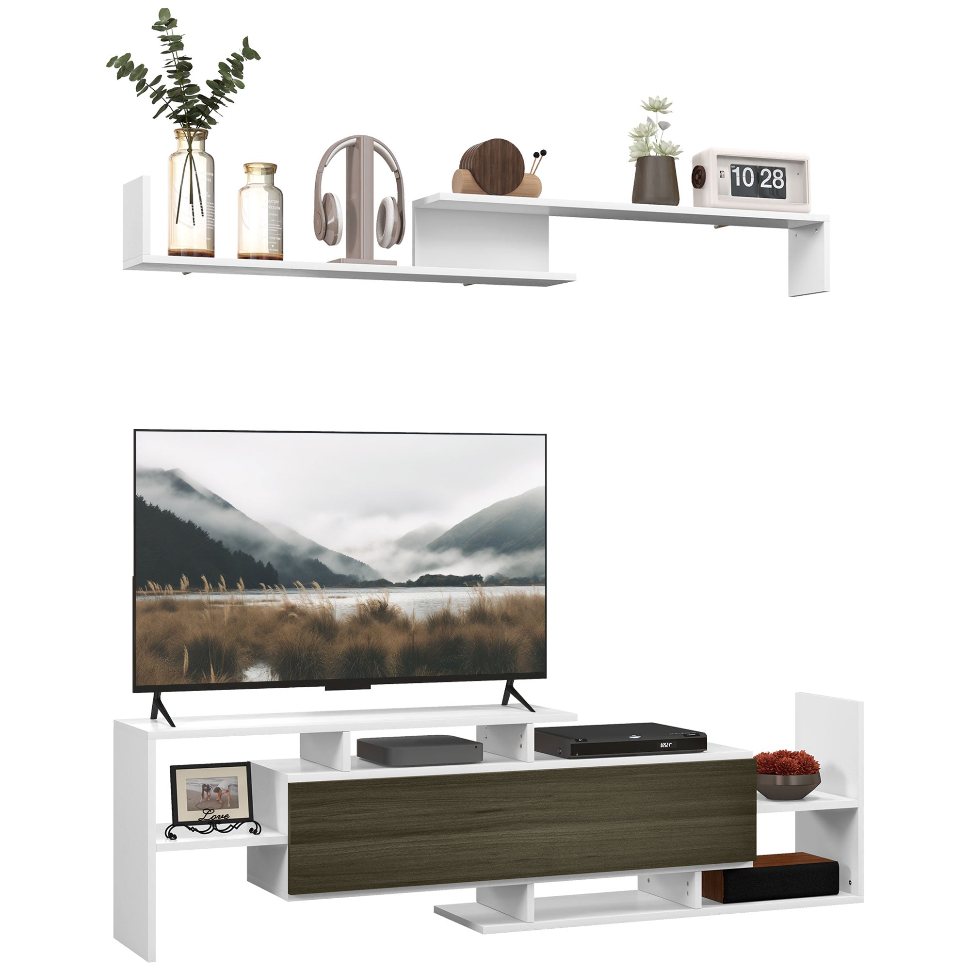 EasyComfort Mobile TV meubel met wandplank