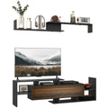 EasyComfort TV-meubel met wandplank, zwart/bruin