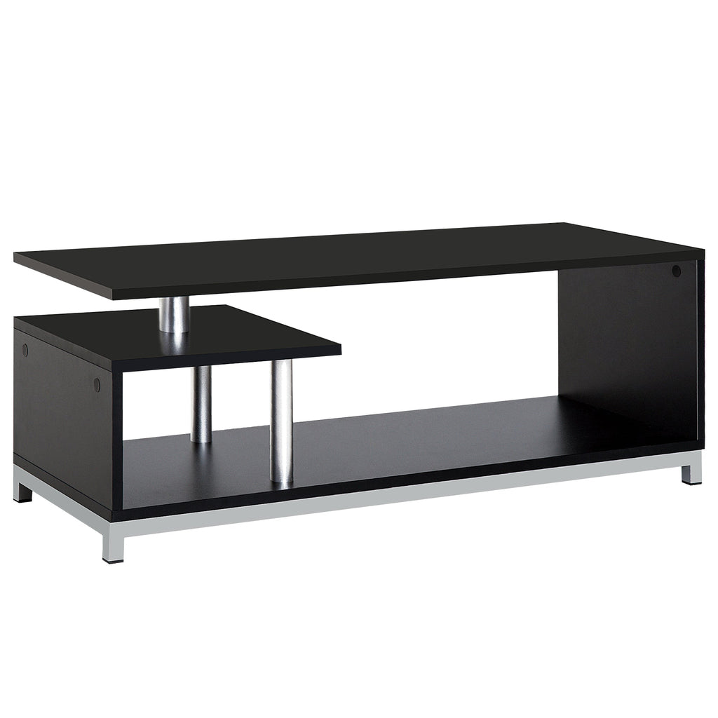 Easycomfort Mobile TV Moderno with Ripiano in Legno, Mobiletto Tavolino Basso da Salotto 114x40x40.5cm, black