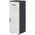 Easycomfort Mobiletto Bagno in Truciolato with Cassetto e Armadietto a 2 Livelli Regolabili, 30x30x82 cm, Grigio