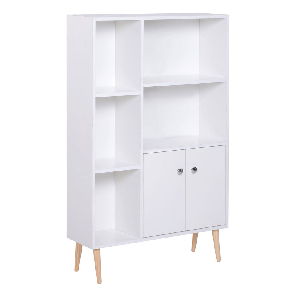 EasyComfort boekenkast met dennenhouten pootjes wit 80x23.5x118 cm