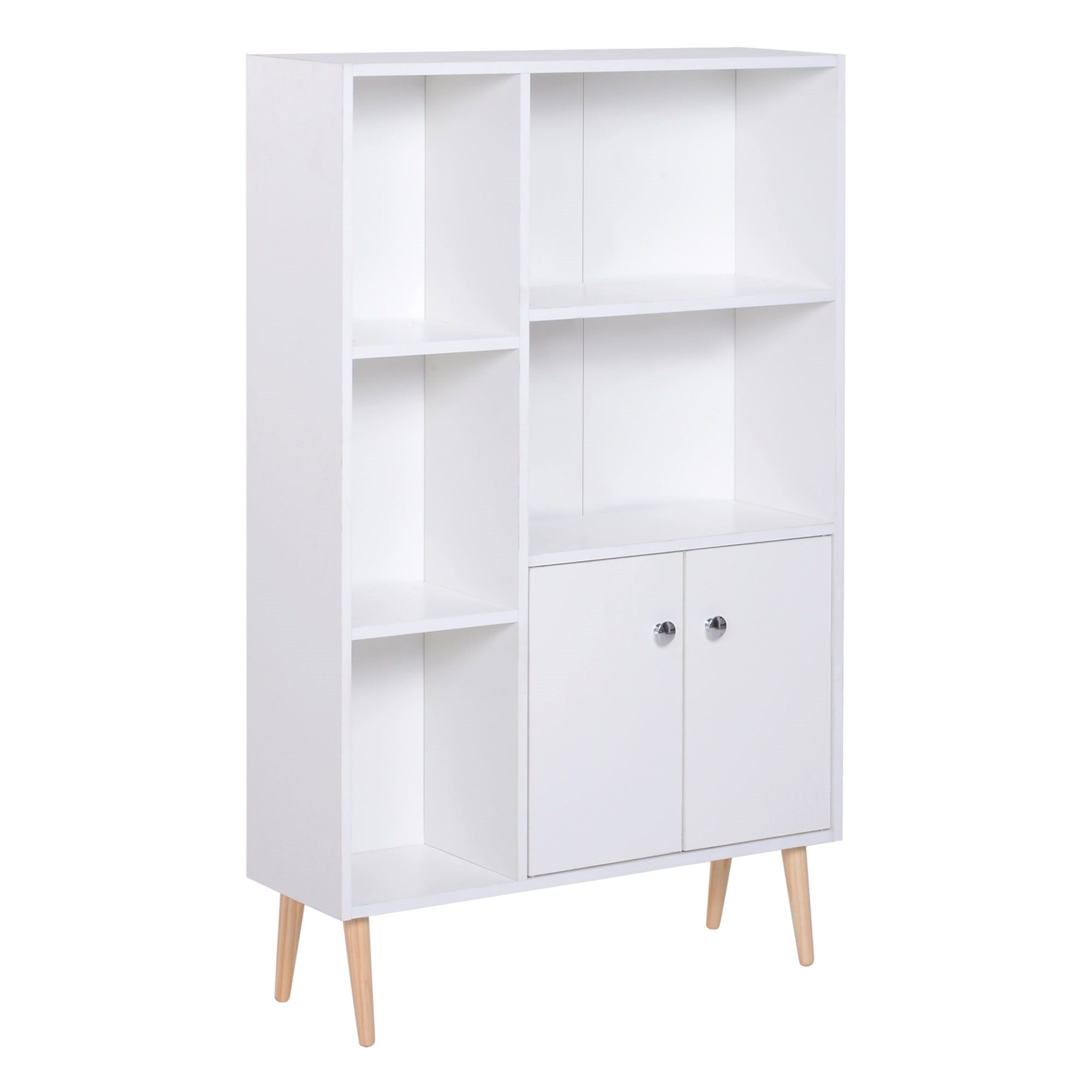 EasyComfort boekenkast met dennenhouten pootjes wit 80x23.5x118 cm