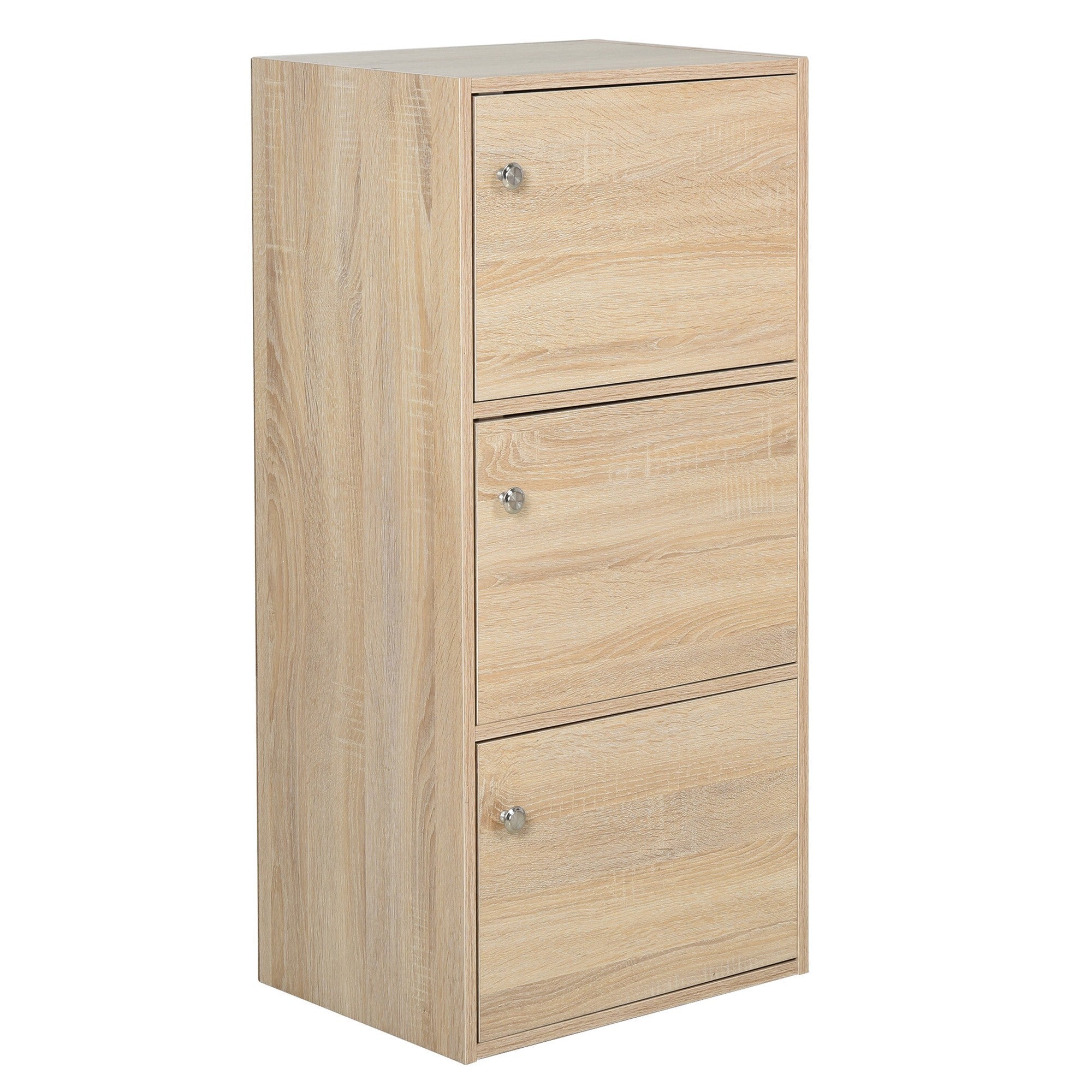 EasyComfort Mobiletto Multiuso with 3 Ripiani in Legno e 3 Ante per Casa o Ufficio 48 x 34 x 100cm
