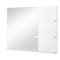 Easycomfort Mobiletto Pensile Bagno 60 x 10 x 48cm, with Specchio e 3 Ripiani, Armadietto wall-mounted in MDF white