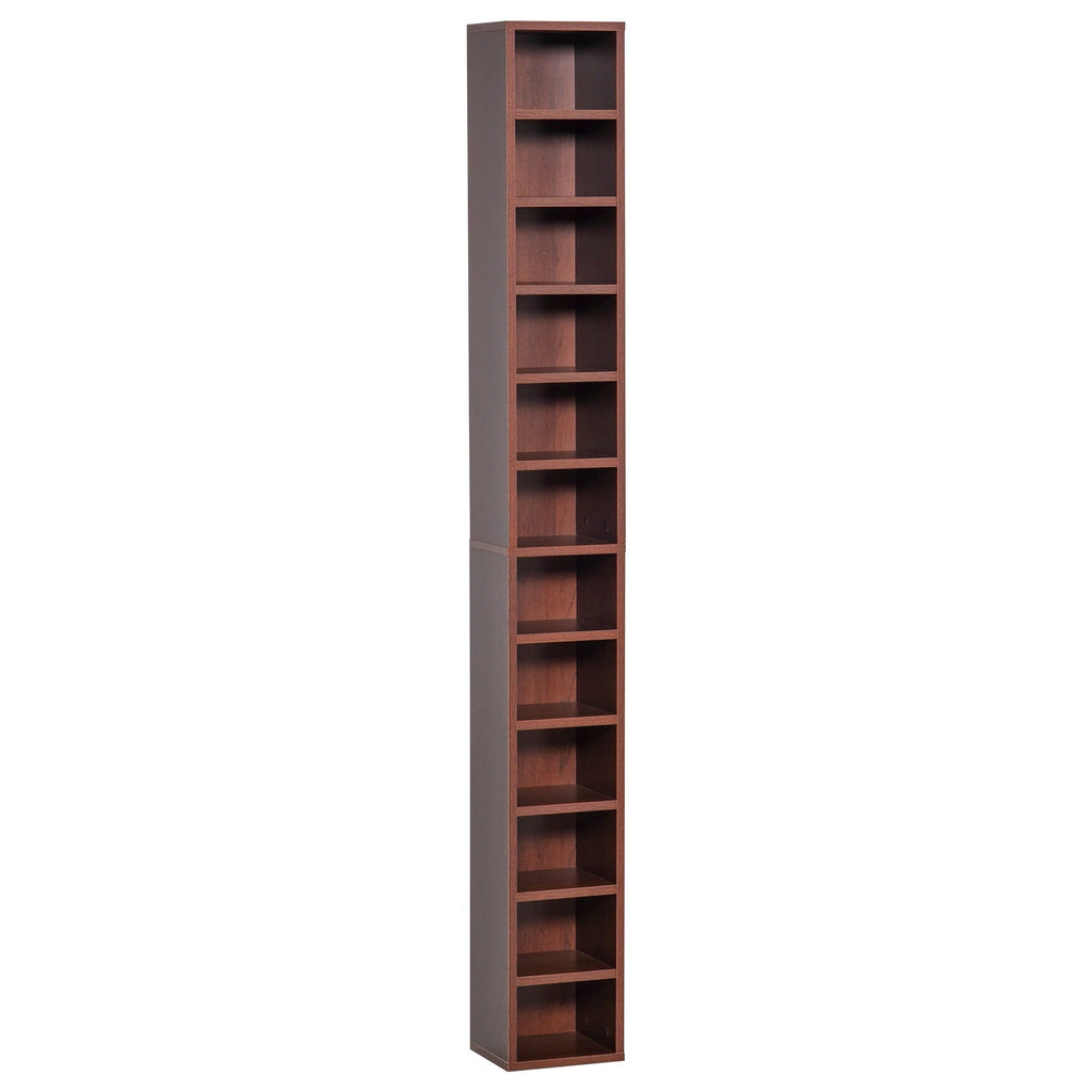 EasyComfort Mobiletto porta CD da Parete with Mensole semplice elegante funzionale in Legno mobile marrone 21 x 20 x 175cm